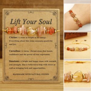 Buddha Stones Lift Your Soul Citrine Carnelian Sun Stone Happiness Bracelet