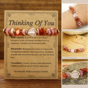 Buddha Stones Thinking Of You Rose Quartz Rhodonite Carnelian Relationships Bracelet