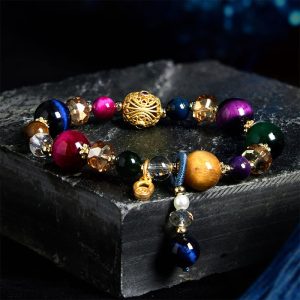 Buddha Stones Natural Colored Tiger Eye Stone Weight Balance Bracelet