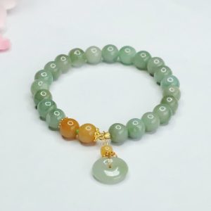 Buddha Stones Jade Beads Peace Buckle Prosperity Abundance Bracelet