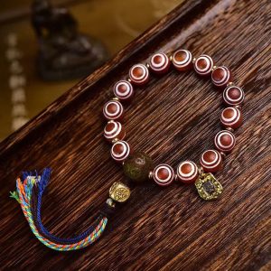 Buddha Stones Tibetan Zakiram Red Agate Confidence Bracelet