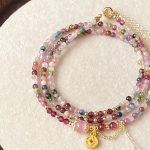 Buddha Stones 2.5 mm Irregular Beads Colored Tourmaline Coin Wisdom Bracelet - image 5
