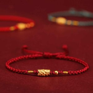 Buddha Stones 999 Gold Luck Protection Koi Fish Handmade Braided String Bracelet