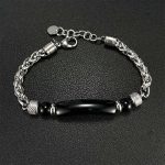 Buddha Stones Tiger Eye Black Obsidian Stone Titanium Steel Strength Buckle Bracelet - image 11