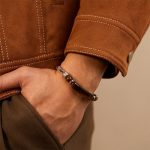Buddha Stones Tiger Eye Black Obsidian Stone Titanium Steel Strength Buckle Bracelet - image 5