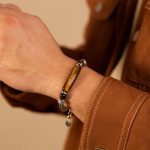 Buddha Stones Tiger Eye Black Obsidian Stone Titanium Steel Strength Buckle Bracelet - image 4