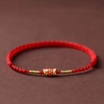 Buddha Stones Koi Fish Handmade Braided Red String Bracelet - Red String & Koi Fish - image 1