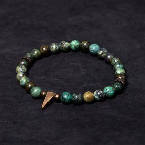 Buddha Stones Vintage Distressed Design Turquoise Copper Balance Bracelet - 7.9-8.3in(20-21cm) - image 1