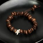 Buddha Stones Handmade Natural Coffee Beans Wood Beads Starfish Bracelet - image 4