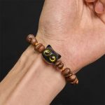 Buddha Stones Handmade Natural Coffee Beans Cat Head Bodhi Seed Claw Paw Peace Bracelet - image 5