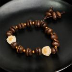 Buddha Stones Handmade Natural Coffee Beans Cat Head Bodhi Seed Claw Paw Peace Bracelet - image 17