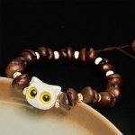 Buddha Stones Handmade Natural Coffee Beans Cat Head Bodhi Seed Claw Paw Peace Bracelet - White Cat Head(Wrist Circumference 14-17cm) - image 8