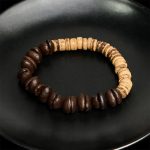 Buddha Stones Handmade Natural Coffee Beans Coconut Shell Happiness Bracelet - image 3