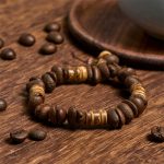 Buddha Stones Handmade Natural Coffee Beans Coconut Shell Happiness Bracelet - image 7