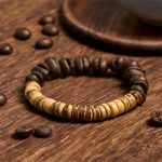 Buddha Stones Handmade Natural Coffee Beans Coconut Shell Happiness Bracelet - Coffee Beans Coconut Shell(Wrist Circumference 14-17cm) - image 1