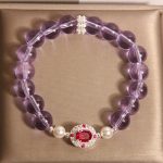 Buddha Stones Natural Amethyst Pearl Red Corundum Balance Bracelet - image 4