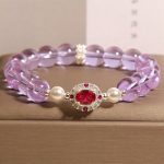 Buddha Stones Natural Amethyst Pearl Red Corundum Balance Bracelet - Amethyst(Wrist Circumference: 15-19cm) - image 1