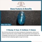 Buddha Stones Blue Cat's Eye White Crystal Peace Buckle Meaning Balance Bracelet - image 7