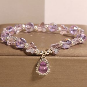 Buddha Stones Butterfly Gourd Amethyst Citrine Labradorite Balance Bracelet - Amethyst(Wrist Circumference: 18cm) - image 1