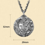 Buddha Stones Copper Buddha Demon Pattern Compassion Pendant Necklace - image 8