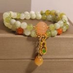 Buddha Stones Double Wrap Gourd Pumpkin Green Grape Serpentine Jade Luck Bracelet - image 2