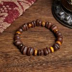 Buddha Stones Natural Coffee Beans Tiger Eye Grey Jasper Lava Rock Beads Bracelet - Coffee Bean&Tiger Eye(Wrist Circumference: 16cm) - image 1