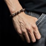 Buddha Stones Natural Coffee Beans Tiger Eye Grey Jasper Lava Rock Beads Bracelet - image 10