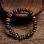 Buddha Stones Natural Coffee Beans Tiger Eye Grey Jasper Lava Rock Beads Bracelet - image 12