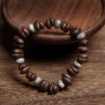 Buddha Stones Natural Coffee Beans Tiger Eye Grey Jasper Lava Rock Beads Bracelet - image 7