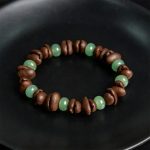 Buddha Stones Natural Coffee Beans Green Aventurine Huanglong Jade Beads Bracelet - image 4