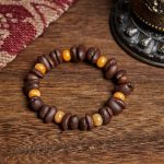Buddha Stones Natural Coffee Beans Green Aventurine Huanglong Jade Beads Bracelet - Coffee Bean&Huanglong Jade(Wrist Circumference: 16cm) - image 6