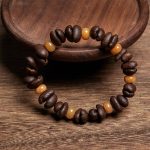Buddha Stones Natural Coffee Beans Green Aventurine Huanglong Jade Beads Bracelet - image 7
