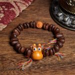 Buddha Stones Handmade Funny Hippo Coffee Beans Wenge Wood Bracelet - Coffee Bean(Wrist Circumference: 17.5cm) - image 1