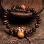 Buddha Stones Handmade Funny Hippo Coffee Beans Wenge Wood Bracelet - image 2