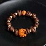 Buddha Stones Handmade Crab Copper Coins Coffee Beans Wenge Wood Bracelet - image 4