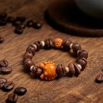 Buddha Stones Handmade Crab Copper Coins Coffee Beans Wenge Wood Bracelet - image 3