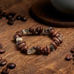 Buddha Stones Natural Coffee Beans Black Obsidian Rutilated Quartz Strength Bracelet - image 9