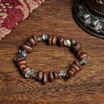 Buddha Stones Natural Coffee Beans Black Obsidian Rutilated Quartz Strength Bracelet - Rutilated Quartz(Wrist Circumference: 17.5cm) - image 7