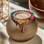 Buddha Stones Tourmaline Four Leaf Clover Flower Love Bracelet - Tourmaline(Wrist Circumference 14-16cm) - image 1