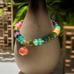 Buddha Stones Tourmaline Yanyuan Agate Peach Positive Bracelet - image 4