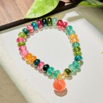 Buddha Stones Tourmaline Yanyuan Agate Peach Positive Bracelet - image 2