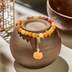 Buddha Stones Golden Silk Jade Chinese Knotting Pumpkin Wealth Bracelet - image 4