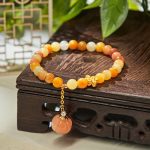 Buddha Stones Golden Silk Jade Chinese Knotting Pumpkin Wealth Bracelet - image 3