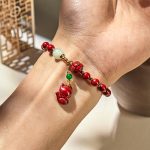 Buddha Stones Cinnabar Lotus Cute Fox Charm Blessing Bracelet - image 5