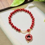 Buddha Stones Natural Cinnabar Peace Buckle Charm Blessing Bracelet - image 2