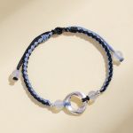 Buddha Stones 925 Sterling Silver Mobius White Agate Bead Braided String Protection Bracelet - image 8