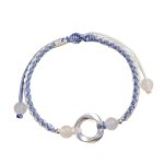 Buddha Stones 925 Sterling Silver Mobius White Agate Bead Braided String Protection Bracelet - image 4