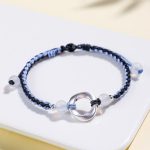 Buddha Stones 925 Sterling Silver Mobius White Agate Bead Braided String Protection Bracelet - image 9