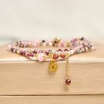 Buddha Stones 2.5 mm Irregular Beads Colored Tourmaline Coin Wisdom Bracelet - Tourmaline(Wrist Circumference: 15-21cm) - image 1