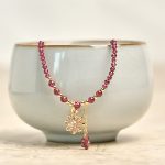Buddha Stones Natural 2.5mm Garnet Beads Flower Purification Multilayer Bracelet - image 8
